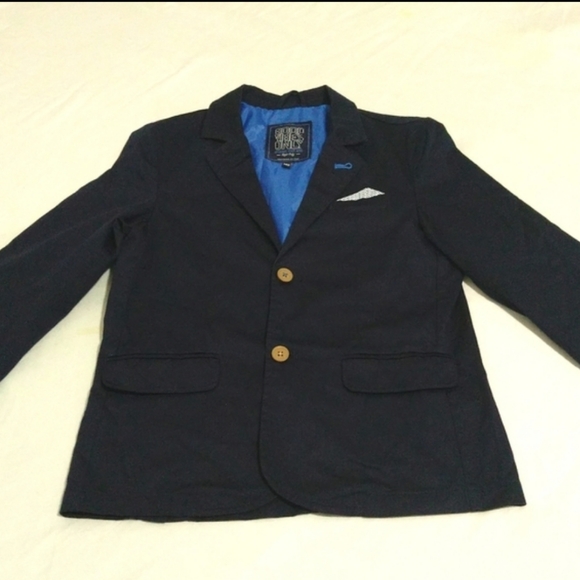 Good vibes only boys classic lightweight navy blue blazer jacket Sz 140 - Picture 1 of 12